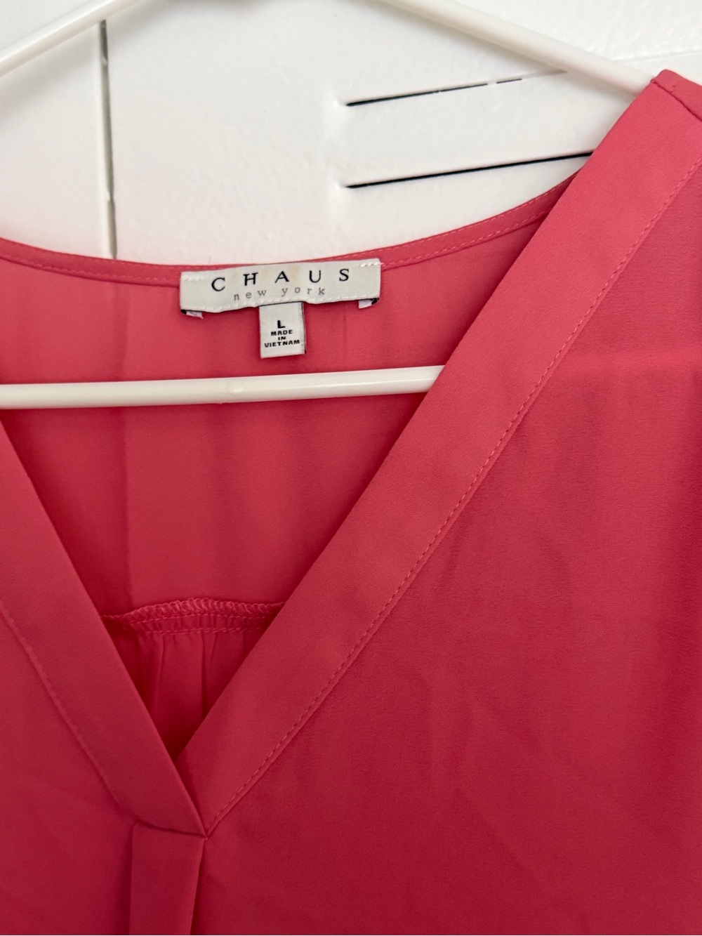 Set of 2-Chaus V-Neck Flutter Sleeve Blouse in Coral and Teal - Picture 4 of 9